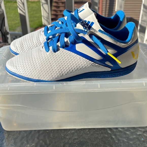 Adidas Kids' White and Blue Sneakers - Picture 1 of 3